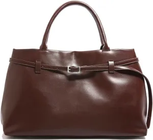 Slouchy PU Leather Tote Bag Women Hobo Bags Trendy Shoulder Bag Crescent Crossbody Purse Top-handle Satchels Tote Handbag