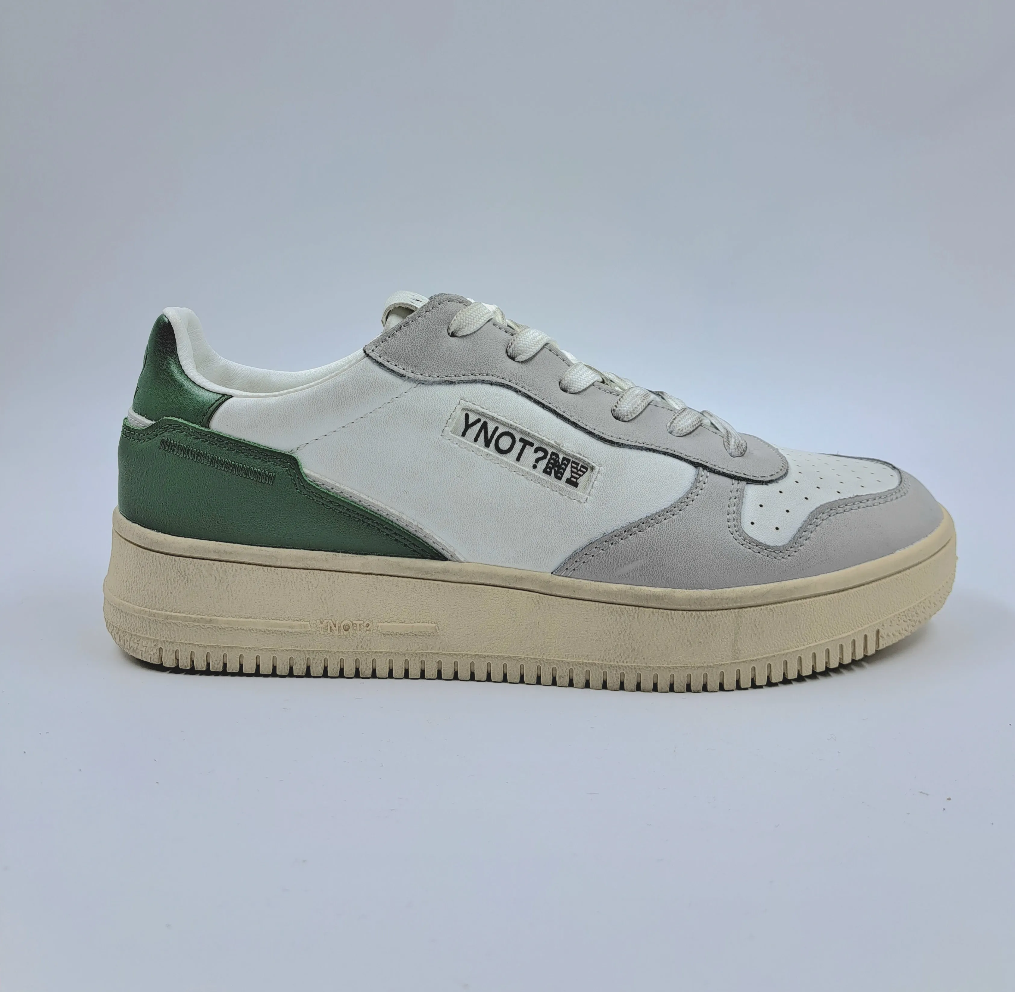 SNEAKERS EFFETTO VINTAGE DETTAGLIO VERDE