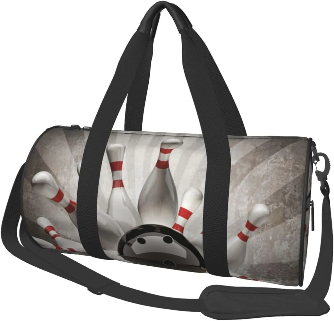 Sports Duffel Bag Bowling-Ball-Retor-Gray Foldable Travel Tote Bag Weekender Sleepover Carry On Bag