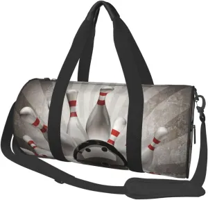 Sports Duffel Bag Bowling-Ball-Retor-Gray Foldable Travel Tote Bag Weekender Sleepover Carry On Bag