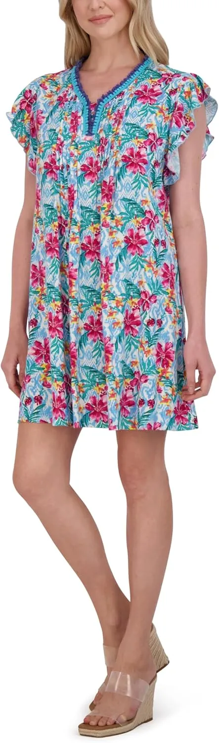 Stella Parker Women's Ruffle Hem Tassel Dress