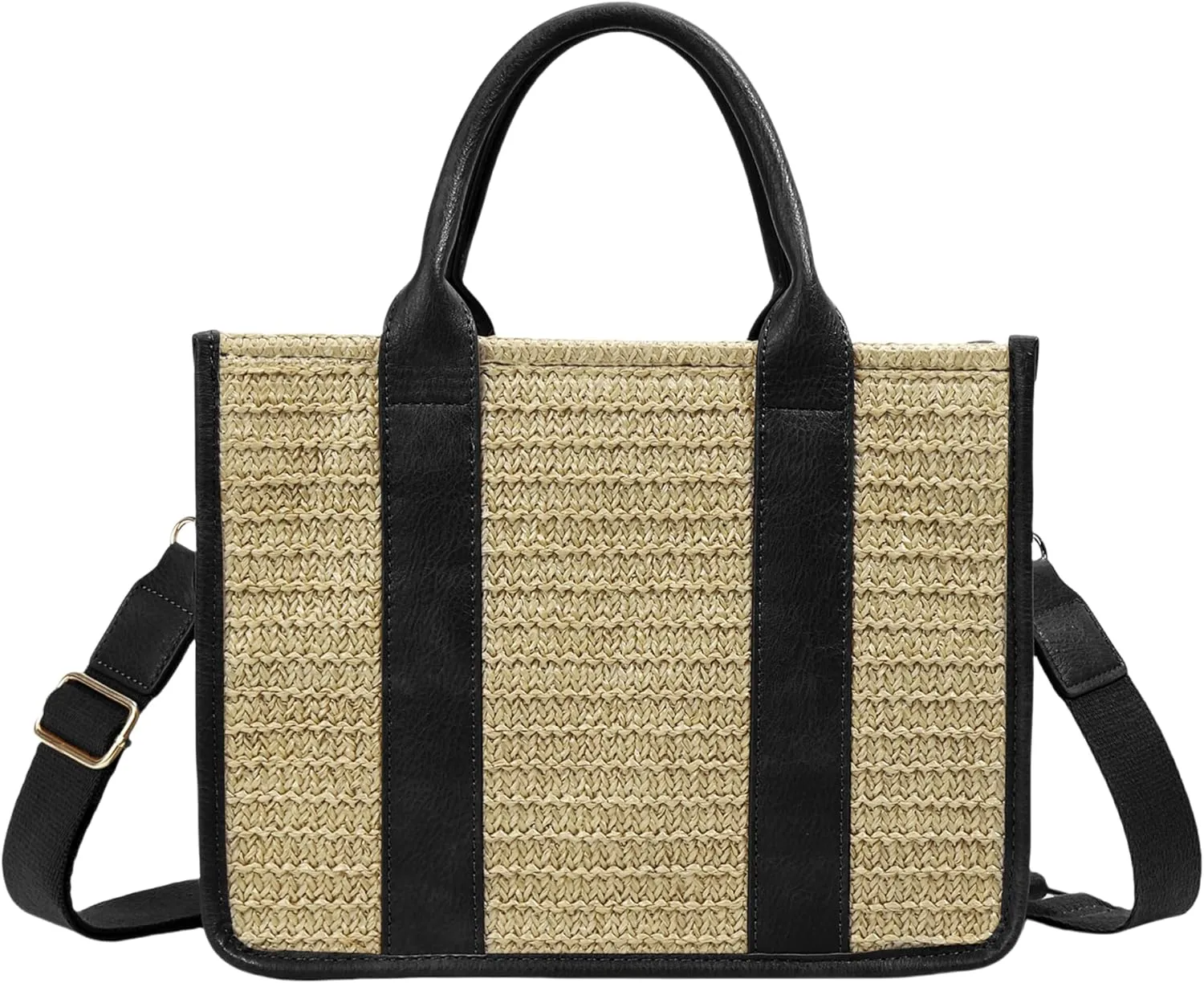 Straw Beach Tote Bag for Women, Summer Crossbody bags Boho Woven Shoulder Purse Handabg with Zip for Vacation Travel