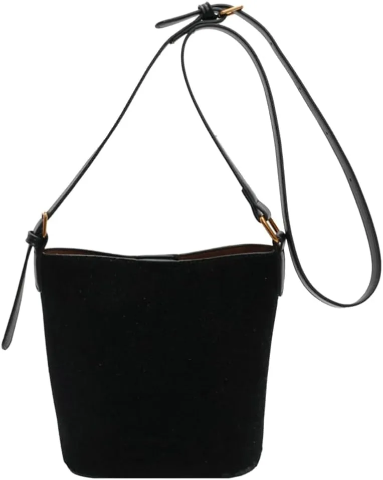 Suede Bucket Bag Shoulder Underarm Bag for Women Suede Satchels Handbag Crossbody Bag Slouchy Shoulder Bag Tote Purse