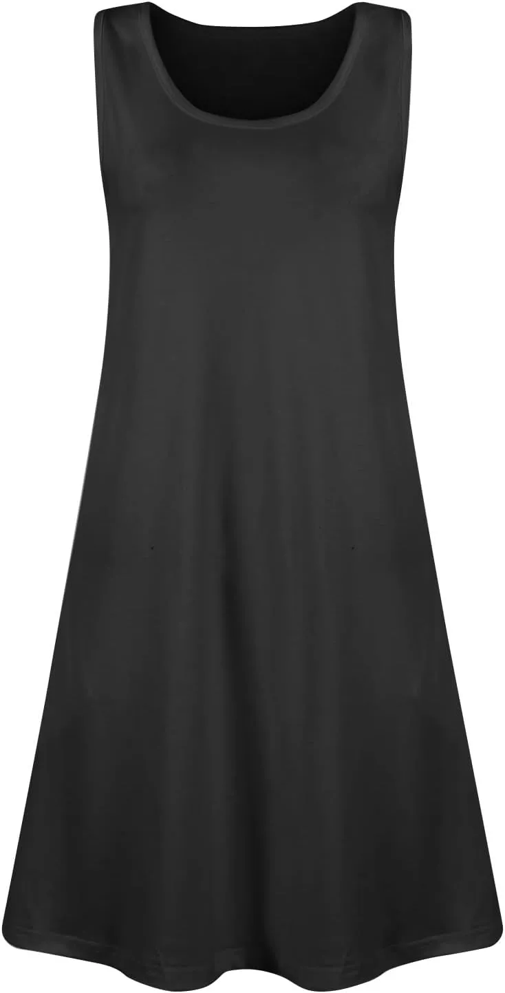 Summer Dresses for Women 2025 Boho Floral Print Sleeveless Beach Vacation Sundress T-Shirt Tank Dress with Pockets
