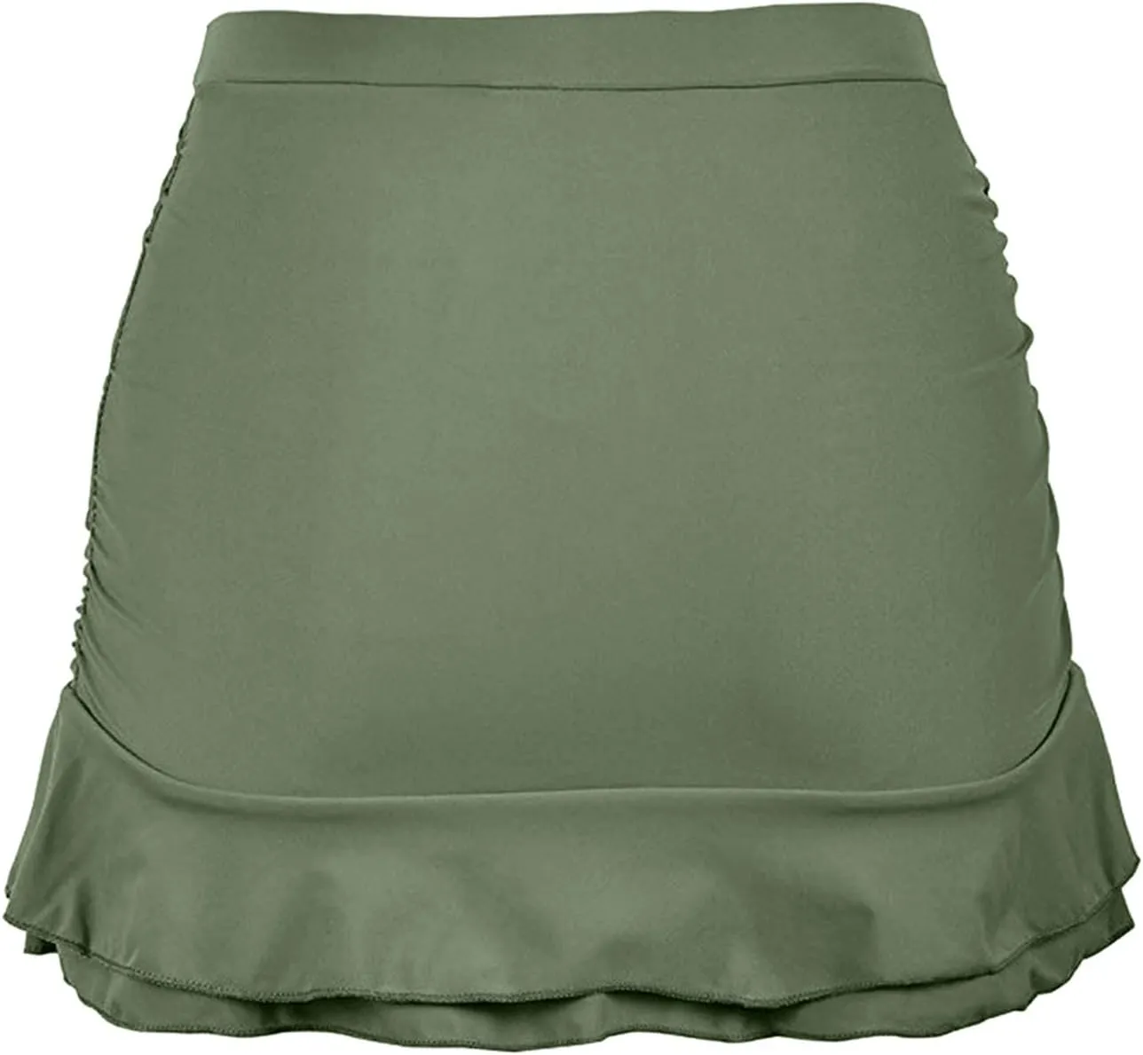 Swim Skirt for Women Bathing Suit Bottoms High Waisted Ruched Skirt Swimsuits with Built in Brief Skirt Athletic