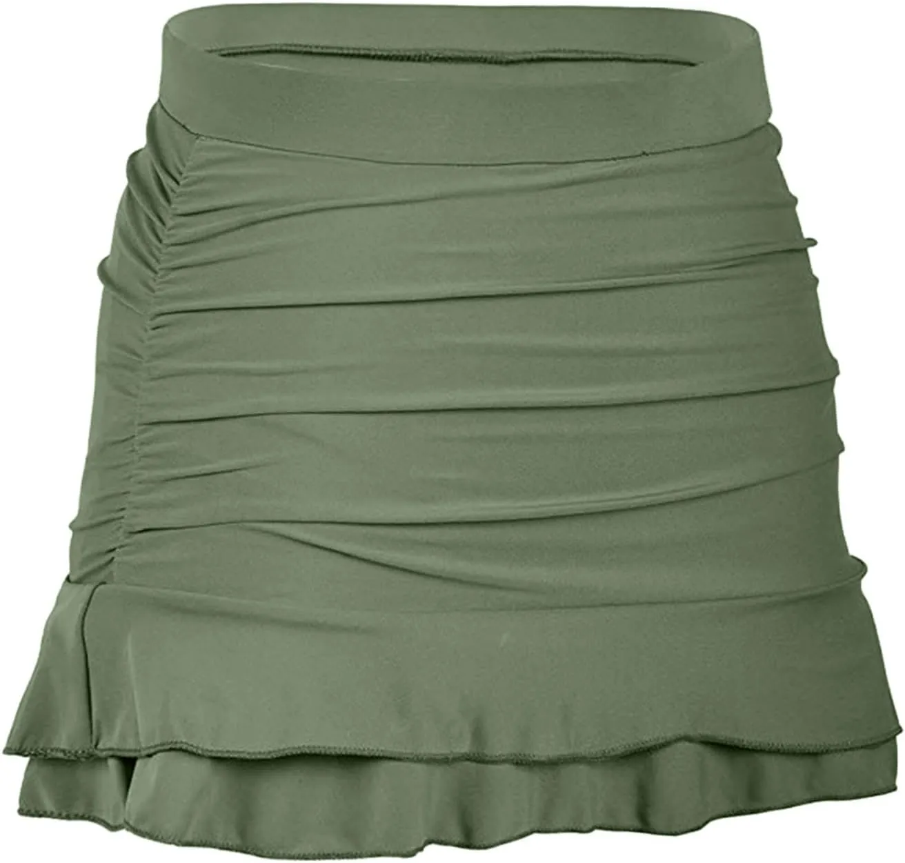 Swim Skirt for Women Bathing Suit Bottoms High Waisted Ruched Skirt Swimsuits with Built in Brief Skirt Athletic