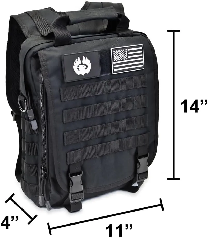 TORCH MOLLE Urban Commuter Backpack Laptop Bag Rucksack for Hiking Cycling Crossfit Light Rucking EDC Gear V2 (Black)