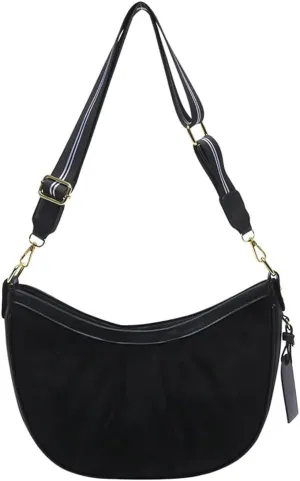Trendy Suede Crescent Crossbody Purse Women Saddle Hobo Bags Slouchy Shoulder Satchels Bag Top-handle Tote Handbag 2025