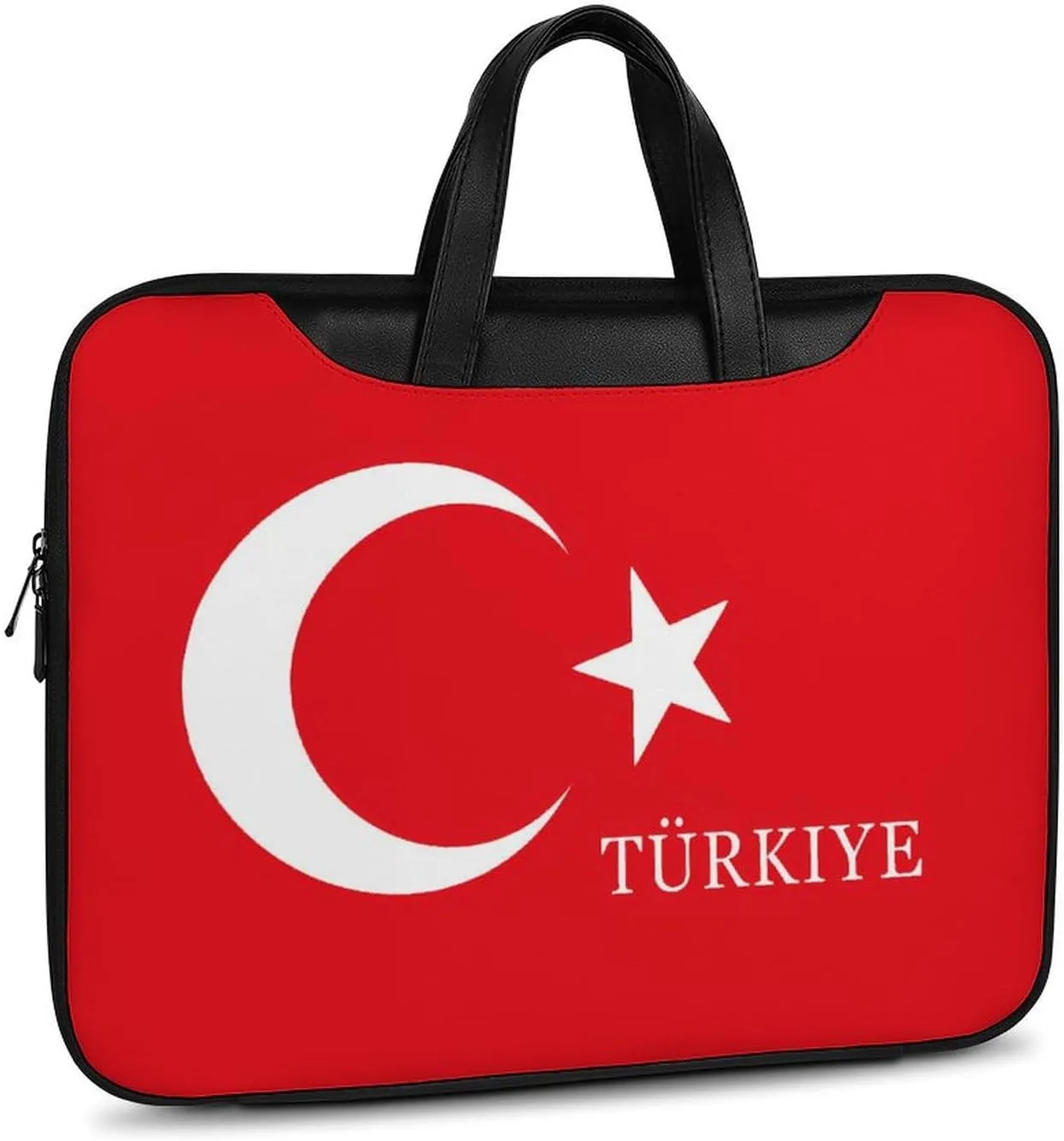 Turkey Turkish Flag of Trkiye Leather Bag Laptop Case Slim Water Resistant Computer Bags with Handle Briefcase for Work
