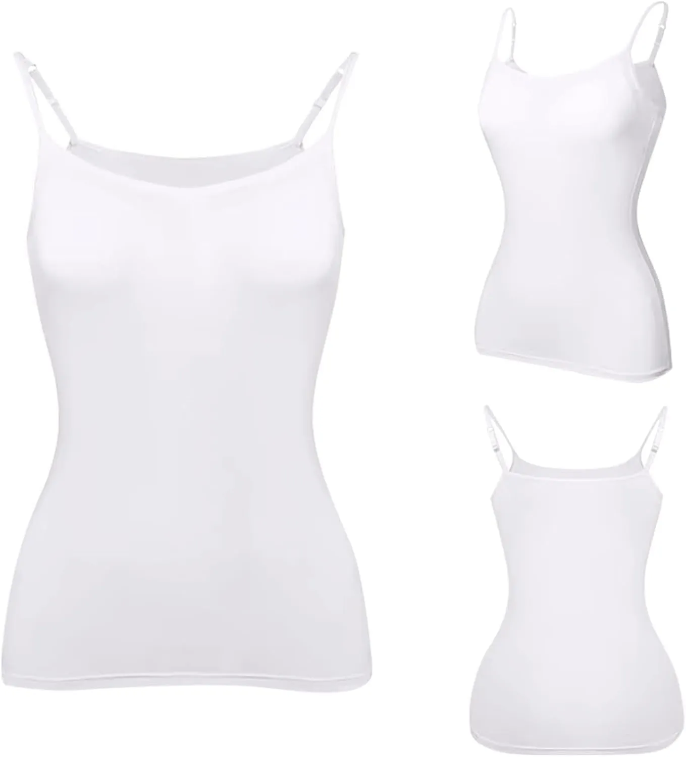 ULLiaN 2pcs Womens Camisole with Shelf Bra Workout Yoga Adjustable Spaghetti Strap Tank Tops Athletic Compression Basic