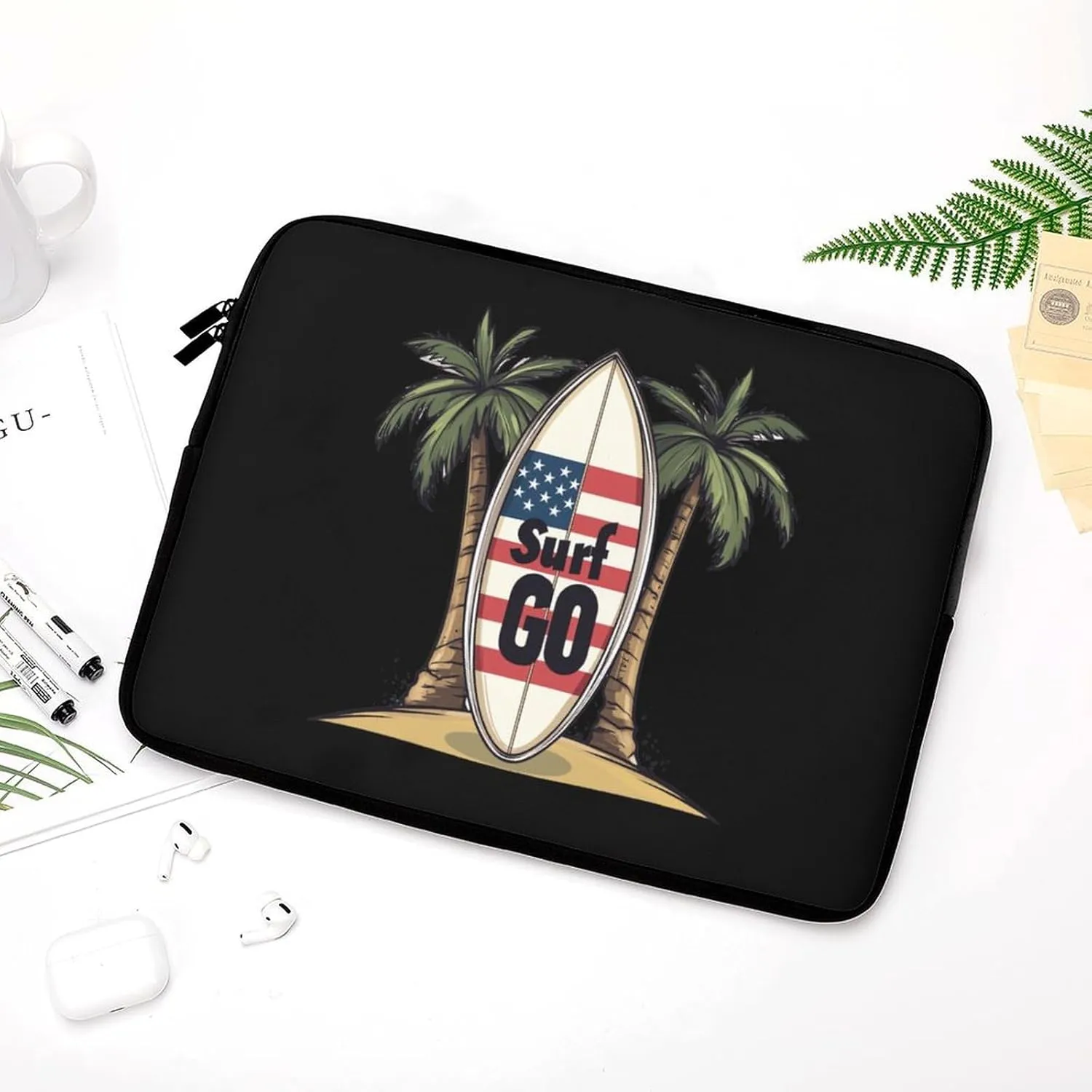USA Surfboards Laptop Case Sleeve Bag 13inch Durable Shockproof Protective Computer Carrying Cover Briefcase