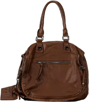 Vintage Shoulder Bag for Women Soft Vegan Leather Handbag Y2k Large Crossbody Tote Purse Multi Pocket Satchels