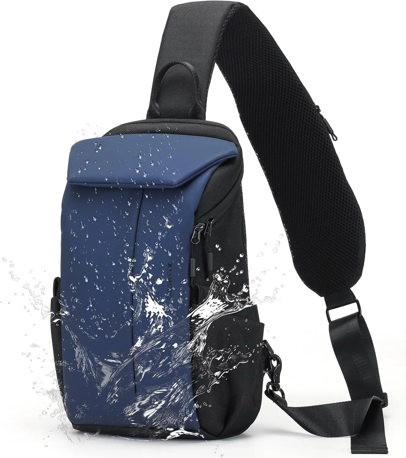 Waterproof Crossbody BagChest Bag for Mens Sling Backpack Large Travel Shoulder Bag with Chest Phone Holder