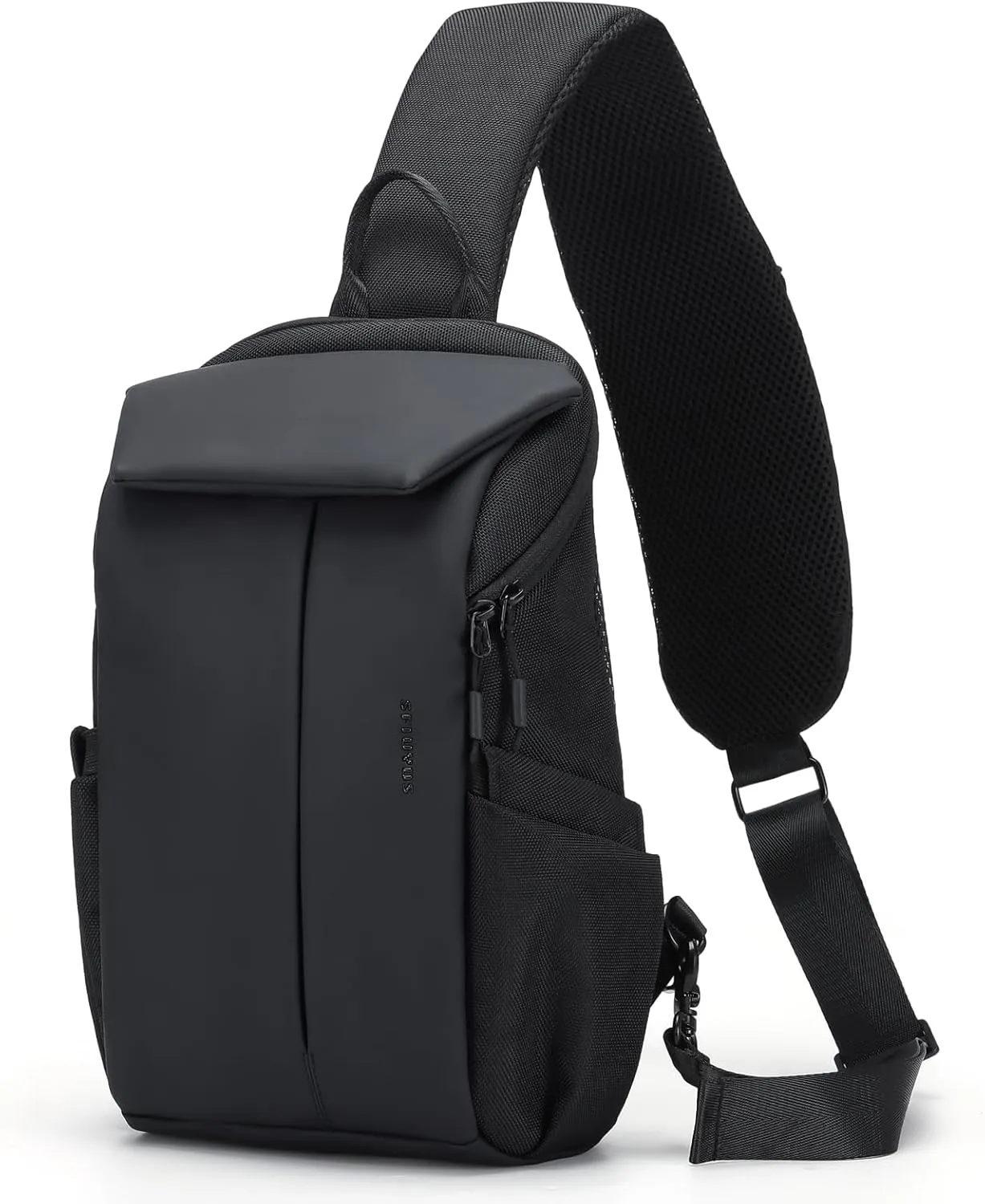 Waterproof Crossbody BagChest Bag for Mens Sling Backpack Large Travel Shoulder Bag with Chest Phone Holder