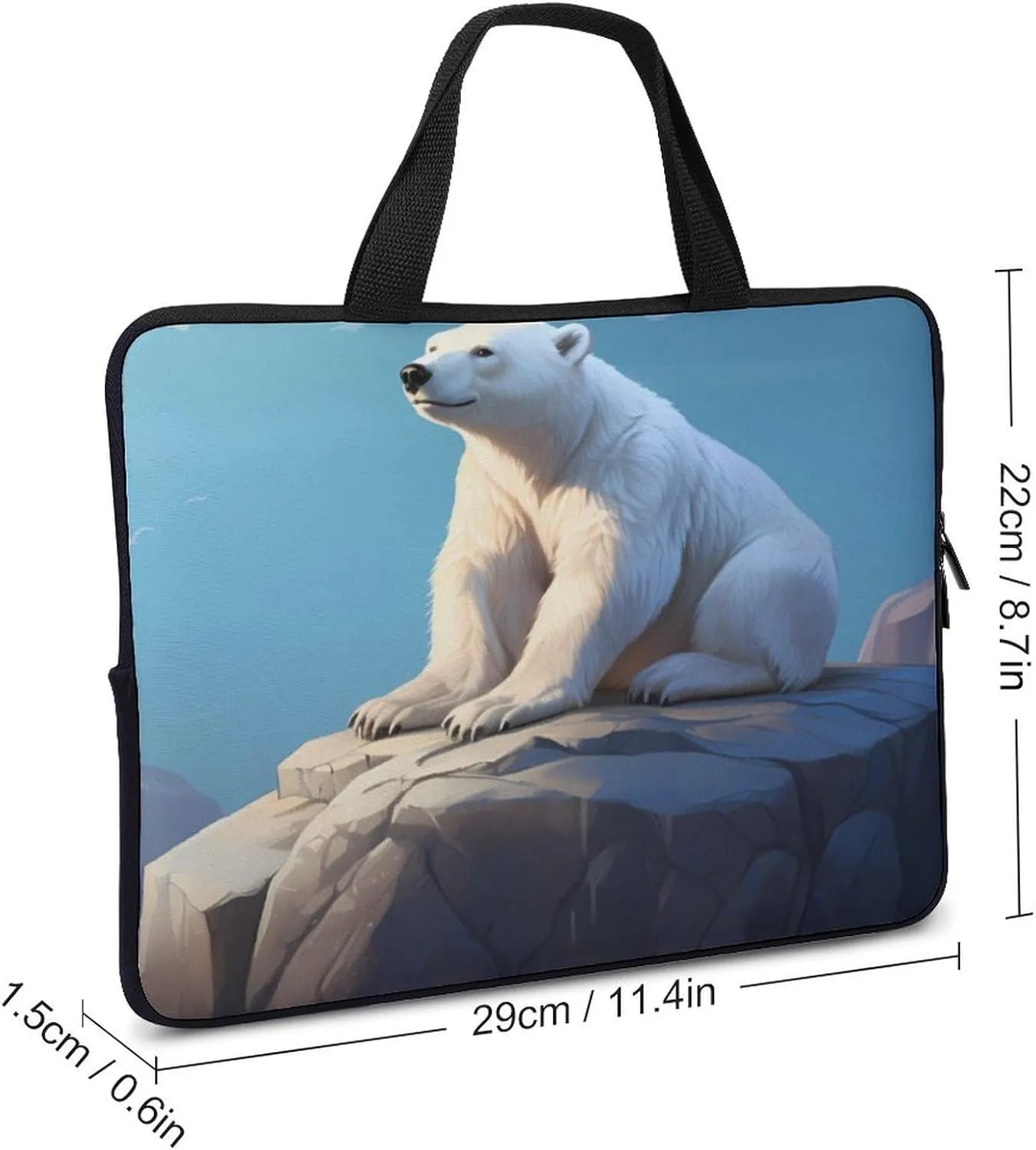 White Bear Laptop Bag Carrying Case Computer Protective Sleeve Case Briefcase for Men Women