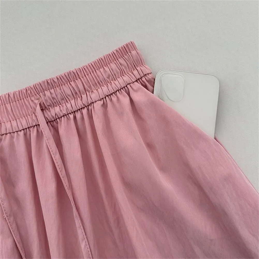 Women Baggy Parachute Skirt Y2k Cargo Maxi Long Skirt Comfy Casual Cotton Drawstring Mid Rise for Women Trendy