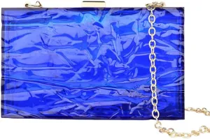 Women Clear Purse, Acrylic Evening Clutch Bag, Shoulder Handbag With Removable Gold Chain Strap