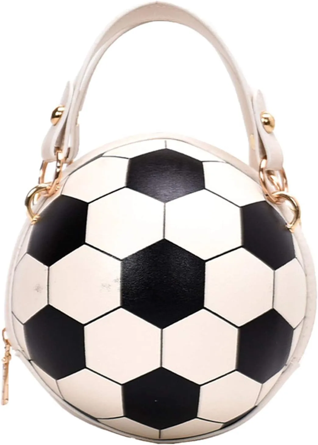 Women Football Volleyball Round PU Leather Shoulder Crossbody Bag Chain Satchel