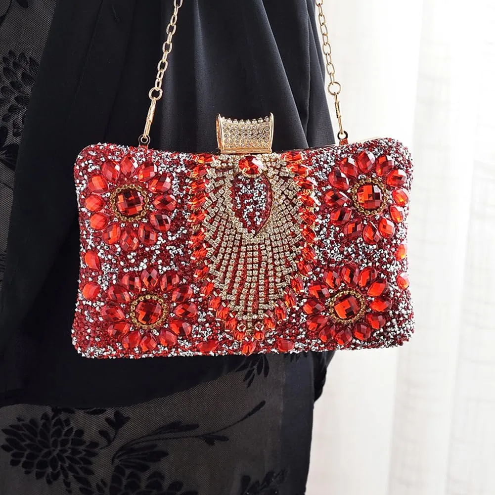 Women Shoulder Bag Rhinestones Shinny Crossbody Bag Glitter Evening Bags for Parties Wedding Clubs
