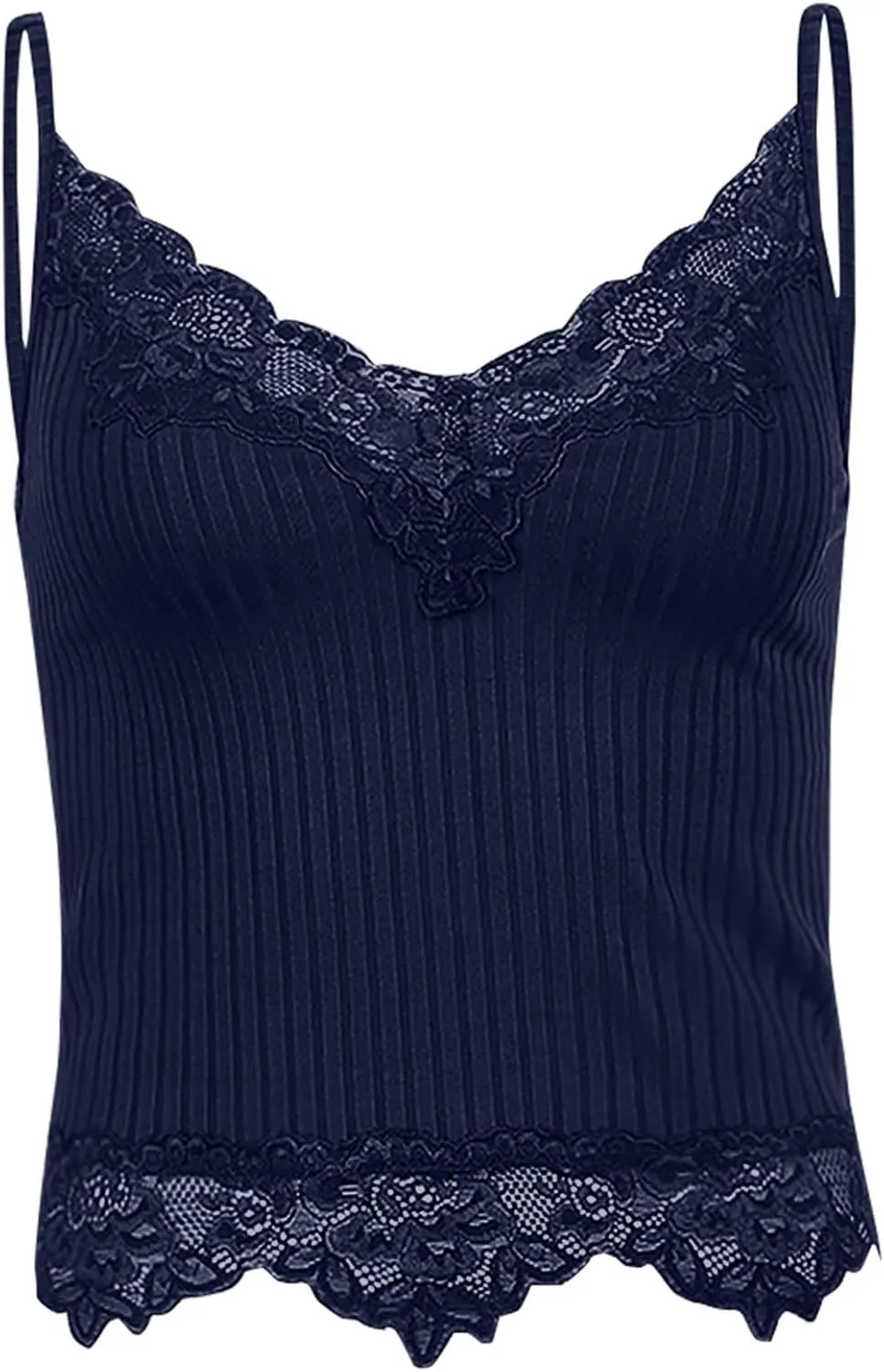 Women's Camisole Built in Bra Wireless Support Spaghetti Strap Cami Top Sexy Lace Slim Sleeveless Going Out Shirts