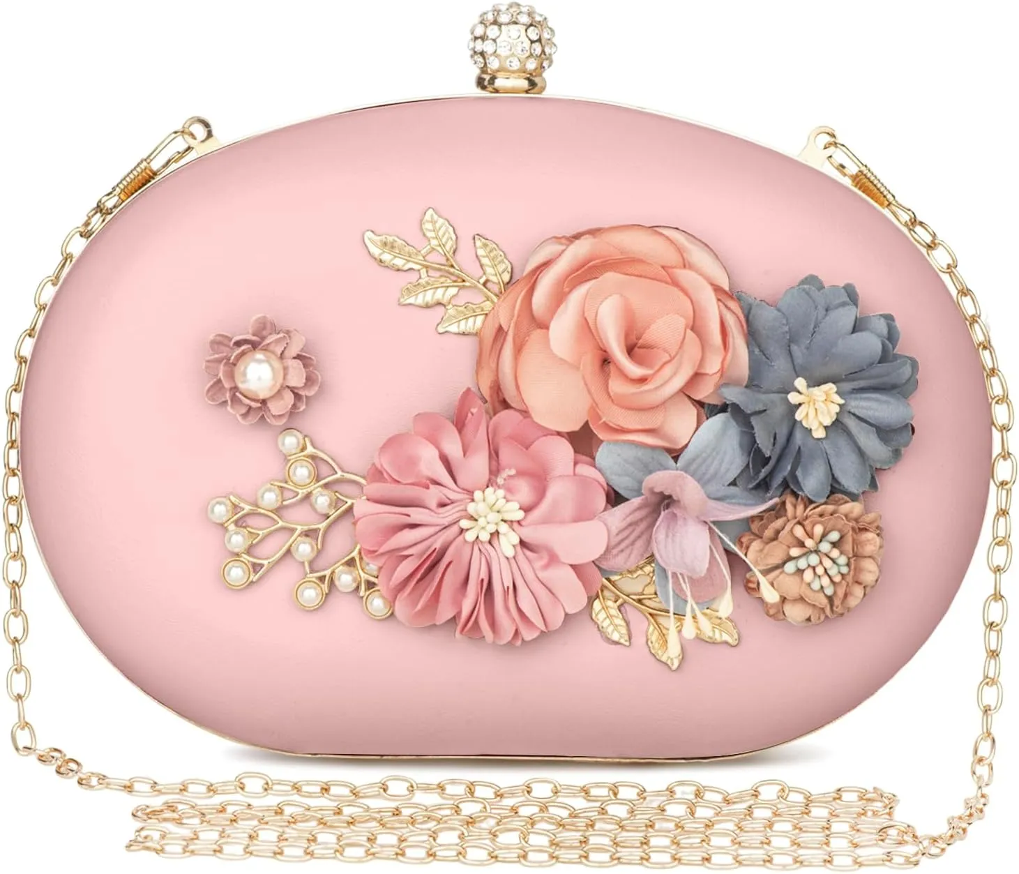 Women's Floral Clutch Evening Purse Flower Wedding Party Bag