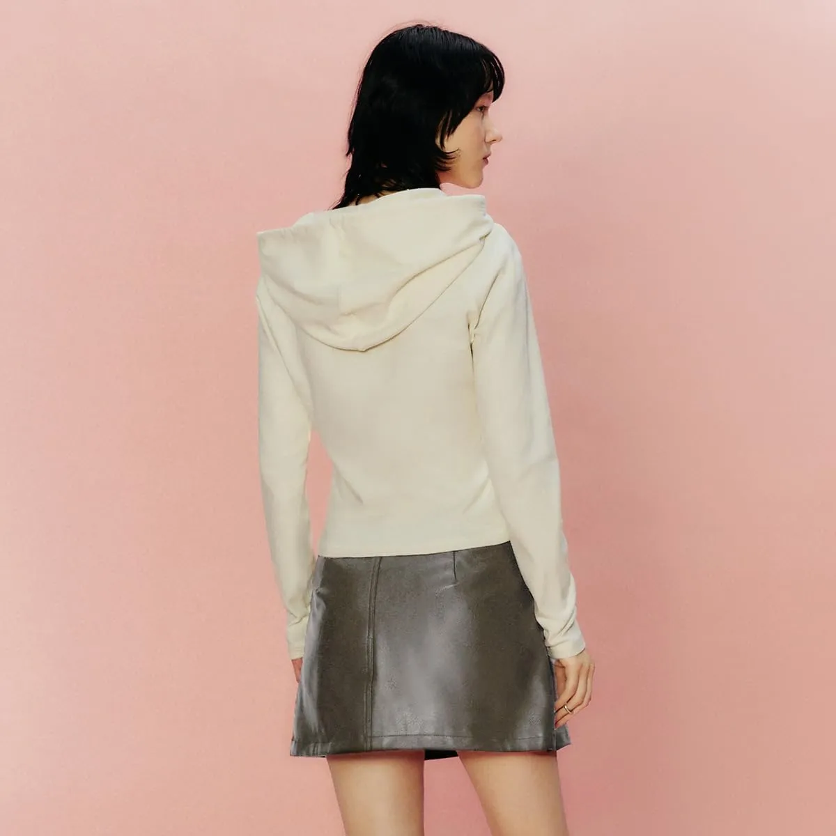 Womens Girl High Waisted Pleated Leather Skirt A-Line Skater Skirts 2025