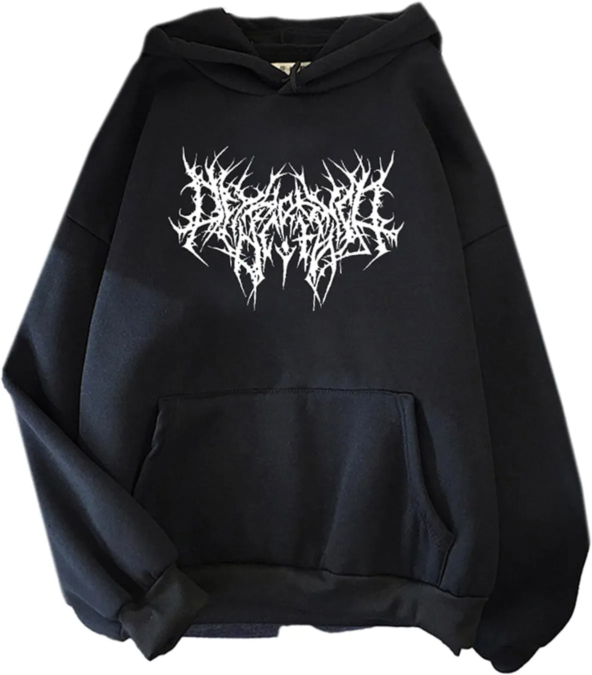 Womens Grunge Gothic Punk Long Sleeve Hoodies Hiphop Graphics Oversized Loose Sweatshirt Tops Streetwear