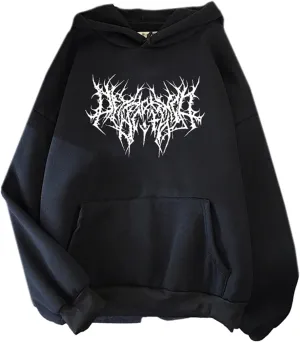 Womens Grunge Gothic Punk Long Sleeve Hoodies Hiphop Graphics Oversized Loose Sweatshirt Tops Streetwear