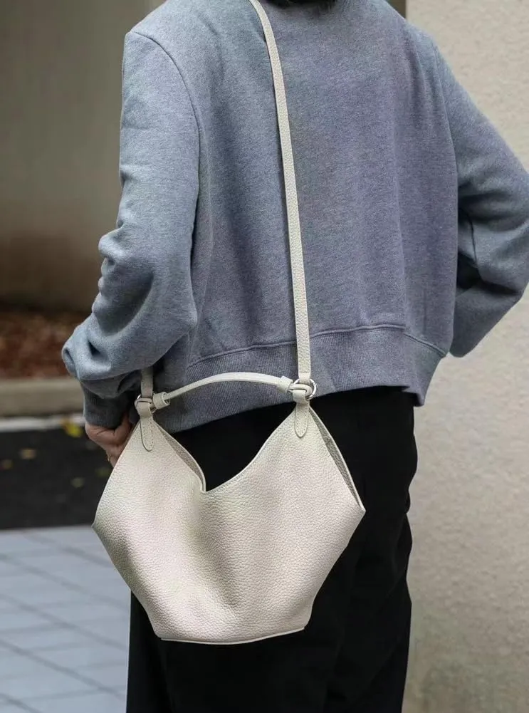Womens Soft Genuine Leather Handbag Purse Small Shopping Crossbody Shoulder Bag Bucket Tote Bag Work Satchels