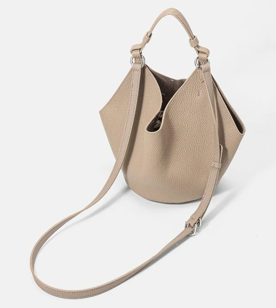 Womens Soft Genuine Leather Handbag Purse Small Shopping Crossbody Shoulder Bag Bucket Tote Bag Work Satchels