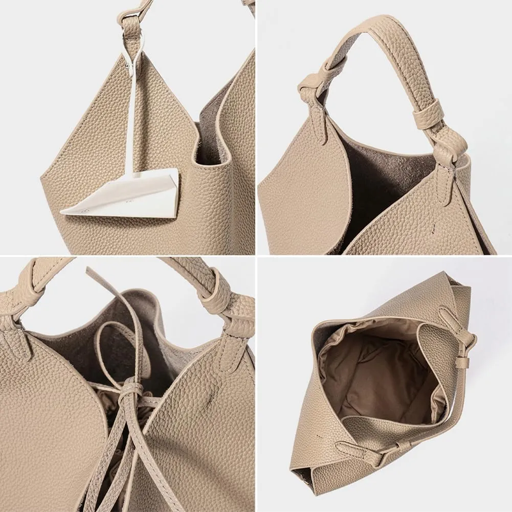 Womens Soft Genuine Leather Handbag Purse Small Shopping Crossbody Shoulder Bag Bucket Tote Bag Work Satchels
