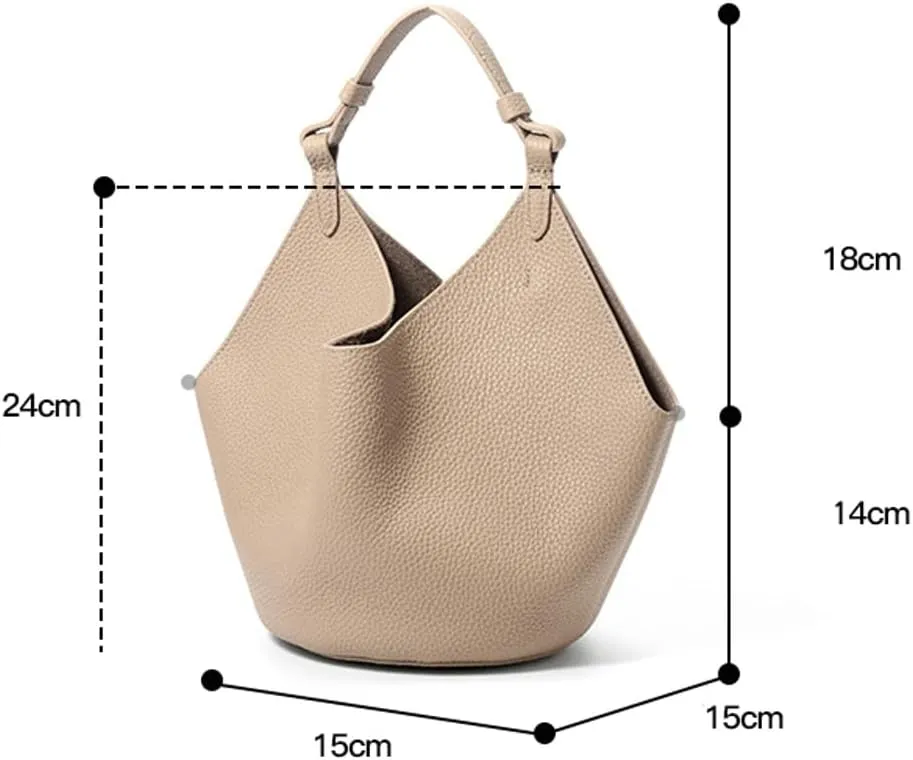 Womens Soft Genuine Leather Handbag Purse Small Shopping Crossbody Shoulder Bag Bucket Tote Bag Work Satchels