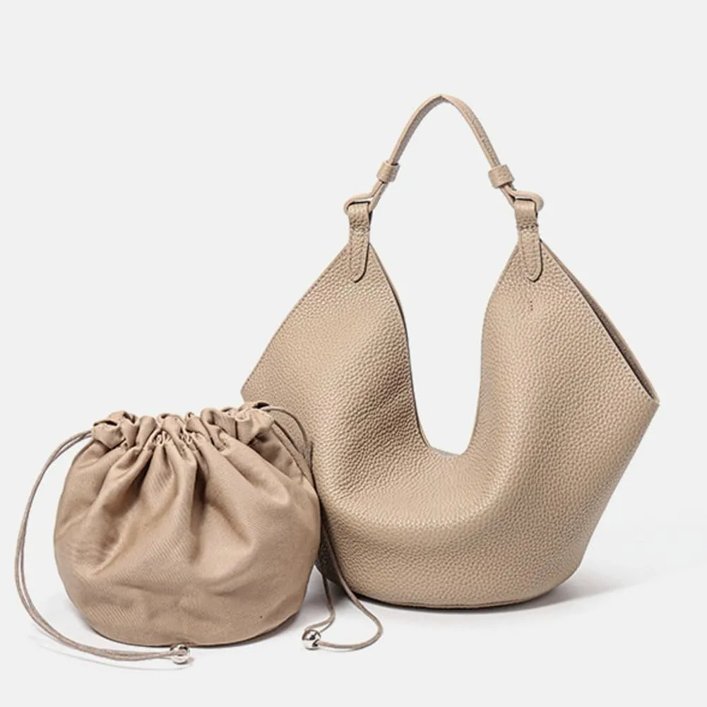 Womens Soft Genuine Leather Handbag Purse Small Shopping Crossbody Shoulder Bag Bucket Tote Bag Work Satchels