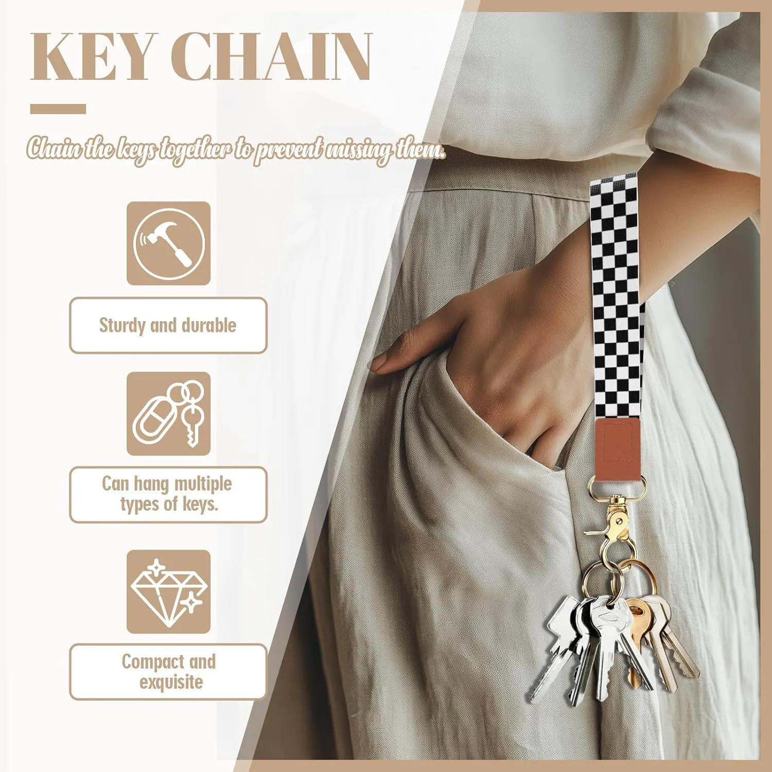 Wristlet Keychain for Women and MenKey Chain HolderWrist Lanyard for Keys.