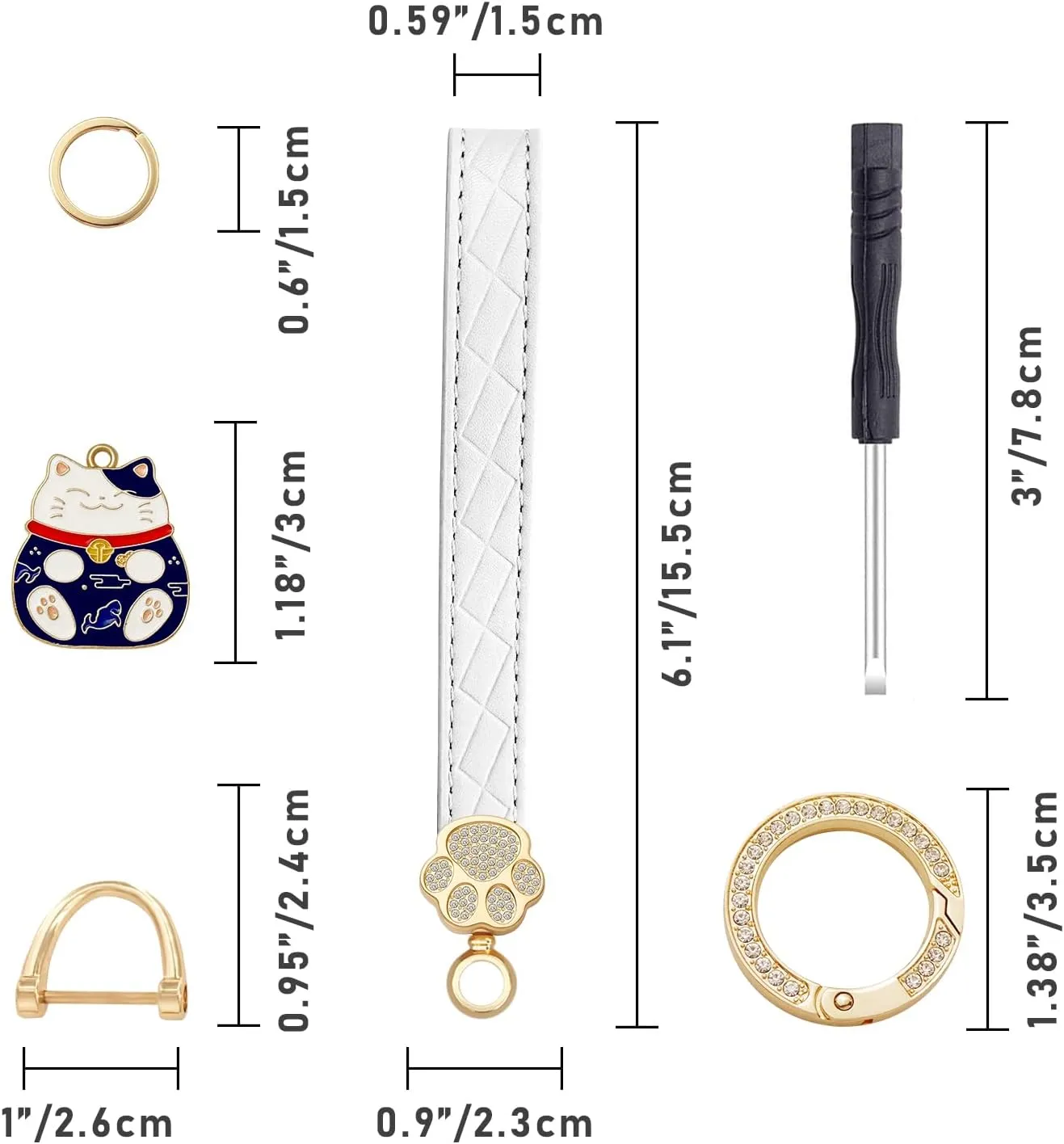 Wristlet Keychain,Wrist Keychain,Key Wristlet Car Key Chain Cat Lover Gifts for Women Men