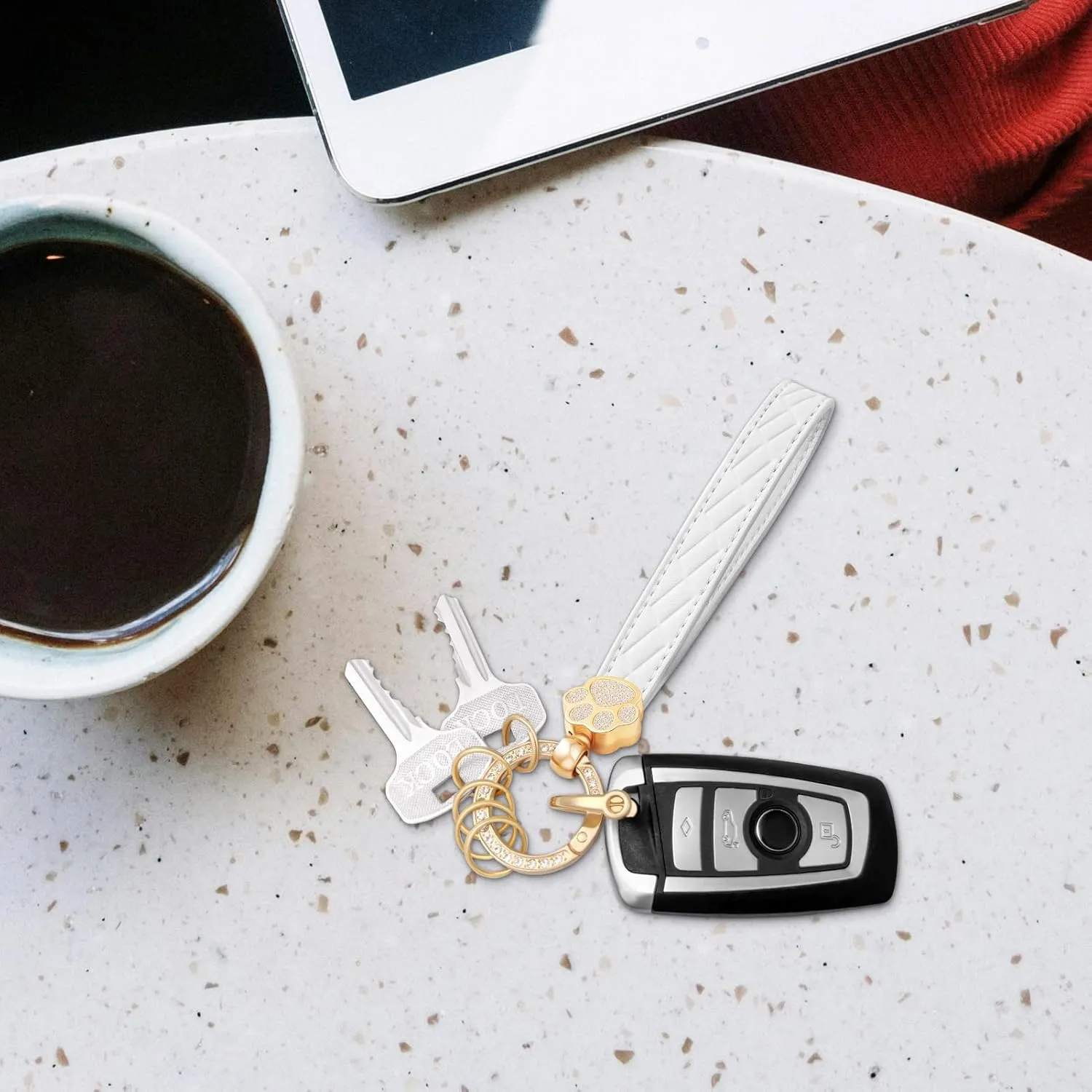 Wristlet Keychain,Wrist Keychain,Key Wristlet Car Key Chain Cat Lover Gifts for Women Men