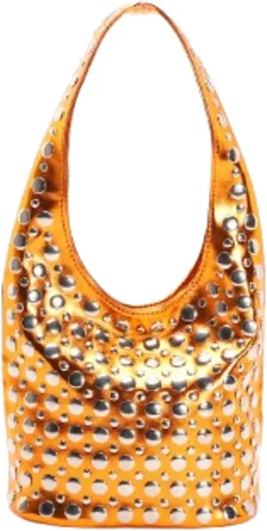 Y2k 90s Crescent Hobo Bags Women Trendy Studded PU Leather Shoulder Crossbody Purse Punk Underarm Satchels Tote Handbag