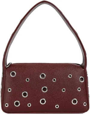 Y2k Crescent Hobo Bags Women 90s PU Leather Trendy Studded Shoulder Satchels Crossbody Purse Punk Underarm Tote Handbag