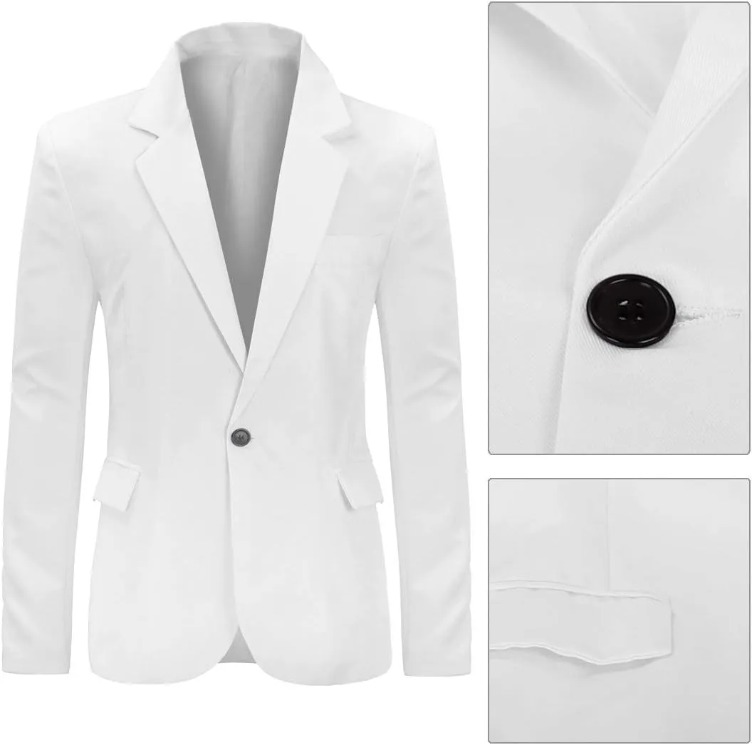 YUNCLOS Men's Slim Fit Casual 1 Button Notched Lapel Blazer Jacket
