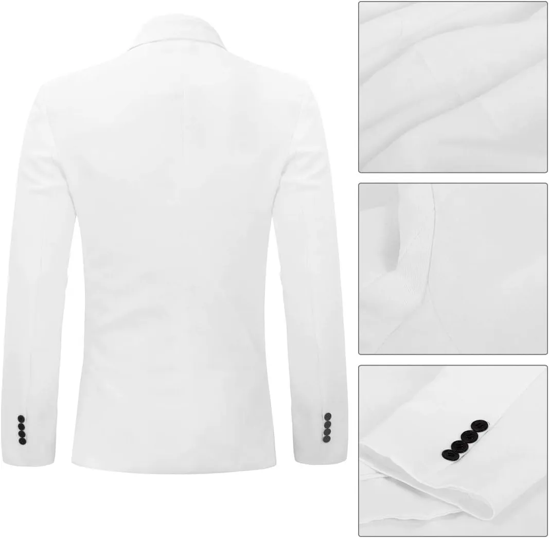 YUNCLOS Men's Slim Fit Casual 1 Button Notched Lapel Blazer Jacket