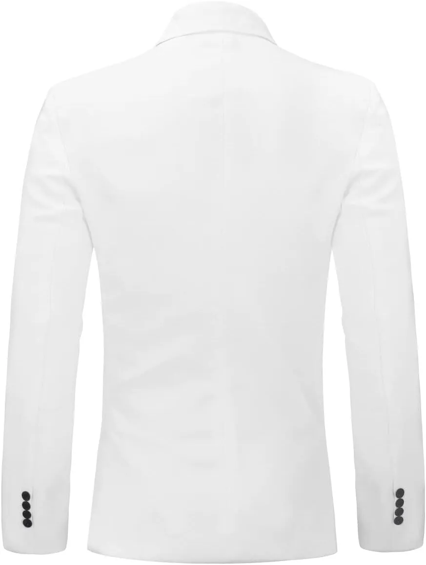 YUNCLOS Men's Slim Fit Casual 1 Button Notched Lapel Blazer Jacket