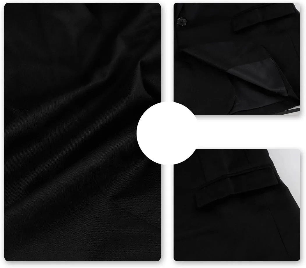 YUNCLOS Men's Slim Fit Casual 1 Button Notched Lapel Blazer Jacket
