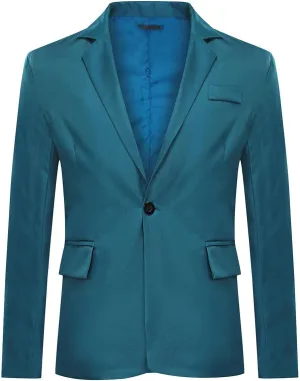 YUNCLOS Men's Slim Fit Casual 1 Button Notched Lapel Blazer Jacket