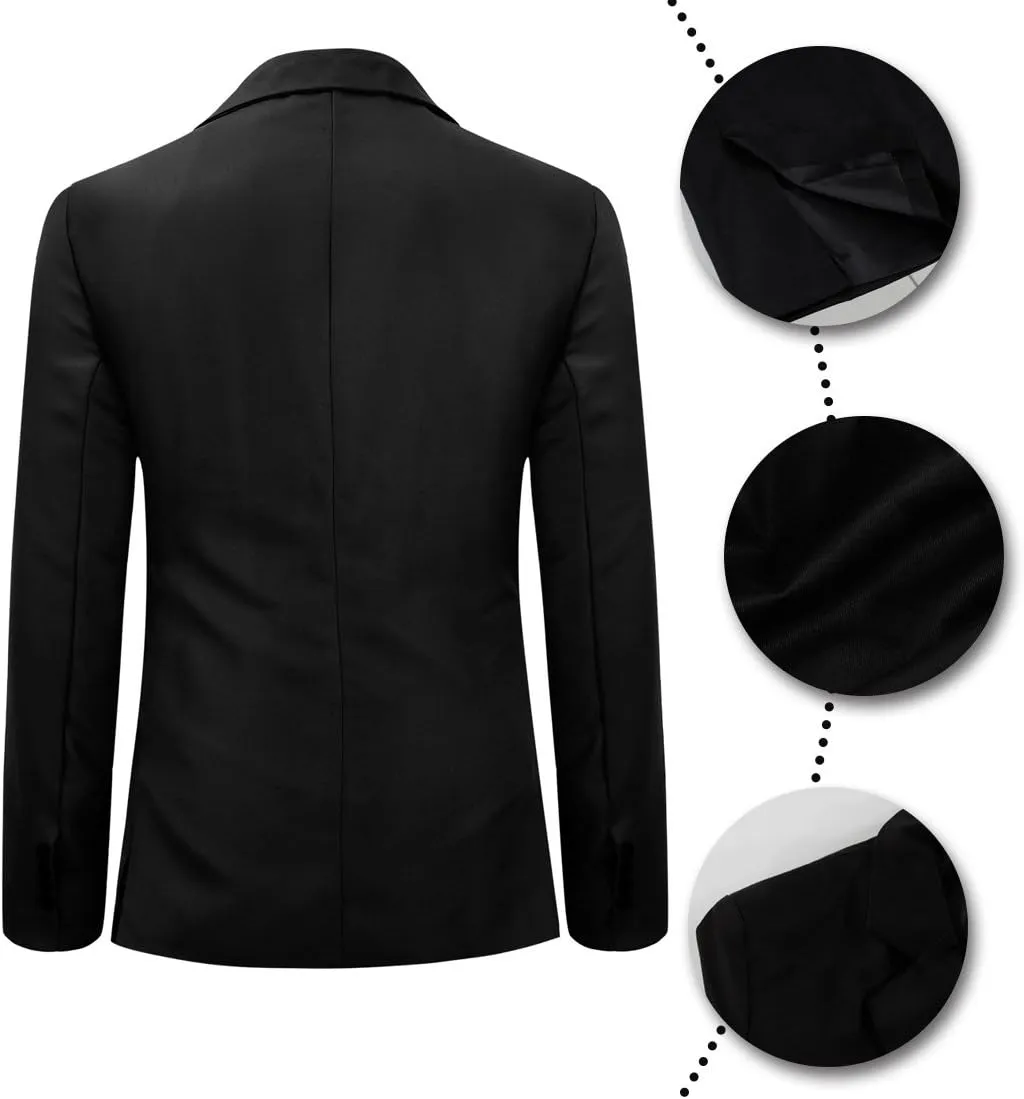 YUNCLOS Men's Slim Fit Casual 1 Button Notched Lapel Blazer Jacket