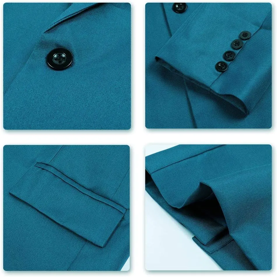 YUNCLOS Men's Slim Fit Casual 1 Button Notched Lapel Blazer Jacket