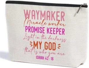 ZHAMEN Christian Gifts for Women Faith Makeup Bag Inspirational Religious Gifts for Mom Daughter Sister Aunt Wife Makeup Pouch Bible Verse Scripture Decor Birthday Christmas Cosmetic Travel Bag