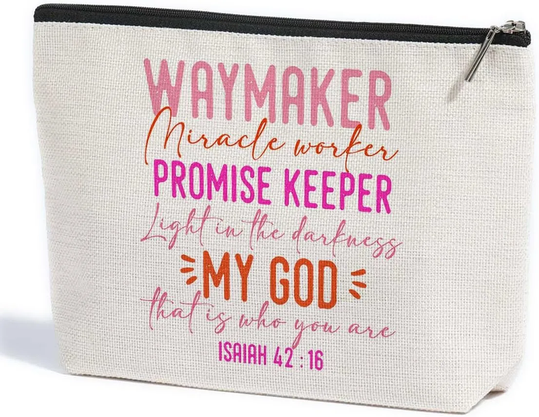ZHAMEN Christian Gifts for Women Faith Makeup Bag Inspirational Religious Gifts for Mom Daughter Sister Aunt Wife Makeup Pouch Bible Verse Scripture Decor Birthday Christmas Cosmetic Travel Bag