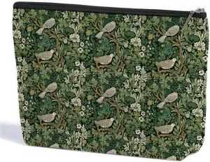 ZHAMEN Forest Bird Classic Flower Botanical Floral Makeup Bag Toiletry Bag Cosmetic Bag Christmas Boss Day Birthday Thanksgiving Graduation Gifts for Women Girls Sister Coworker Friend Bestie Teacher