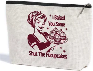 ZHAMEN Funny Housewife Makeup Bag, Funny Gifts Gag Gifts Sarcastic Baking Gifts Cosmetic Bag, Novelty Gifts for Women Female Mom Best Friends, Humor Toiletry Bag for Christmas Halloween Birthday