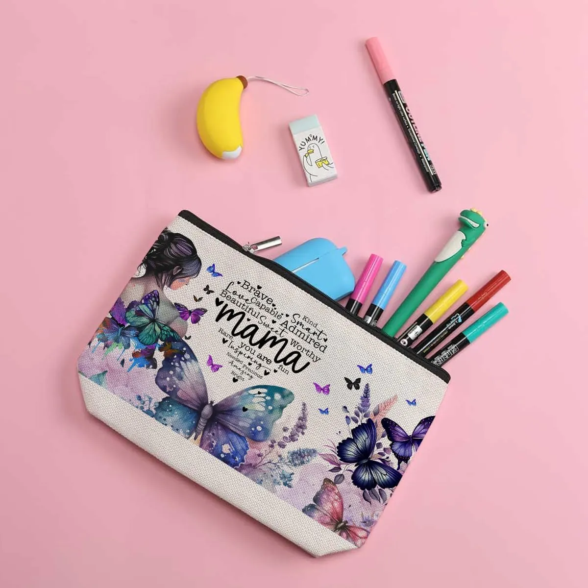 ZHAMEN Multipurpose Makeup Bag - Cosmetic Case - Waterproof Cotton & Linen - Multicolour 0988 - For Women-Adult - Travel & Daily Use